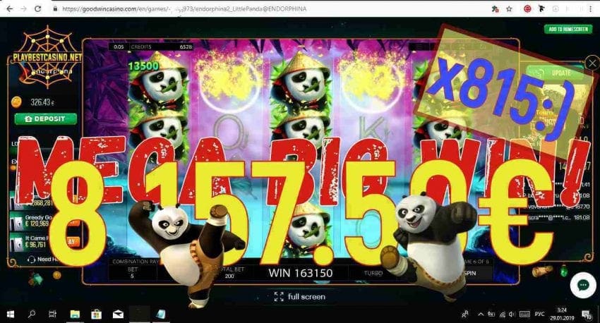 Очень большой выигрыш в игровом автомате Little Panda от Endorphina есть на фото.