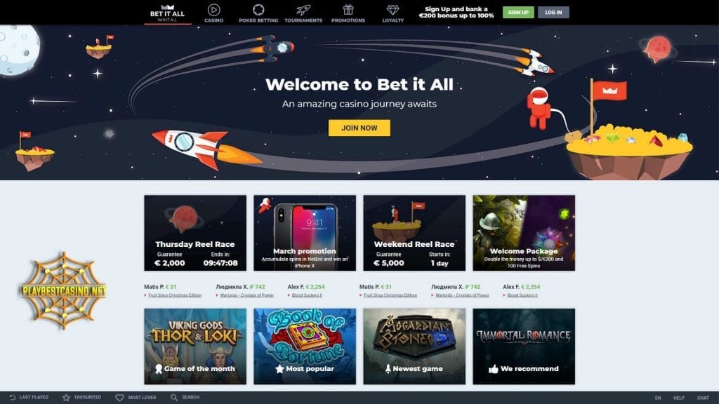 Betitall casino представлено на данном снимке.