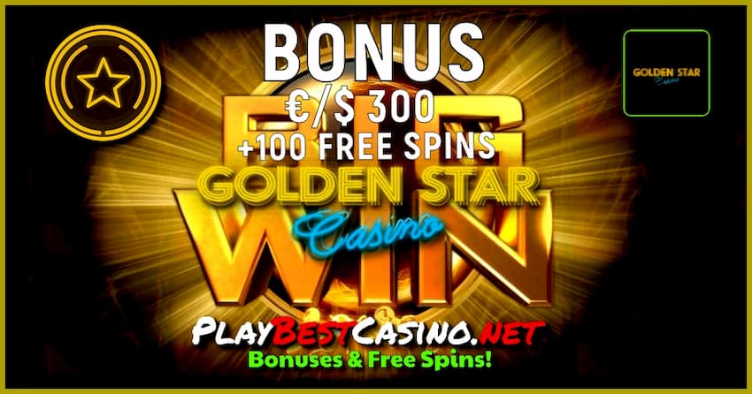 Golden Star Casino (2024) Innskuddsbonus € 300 Og anmeldelse er på bildet.