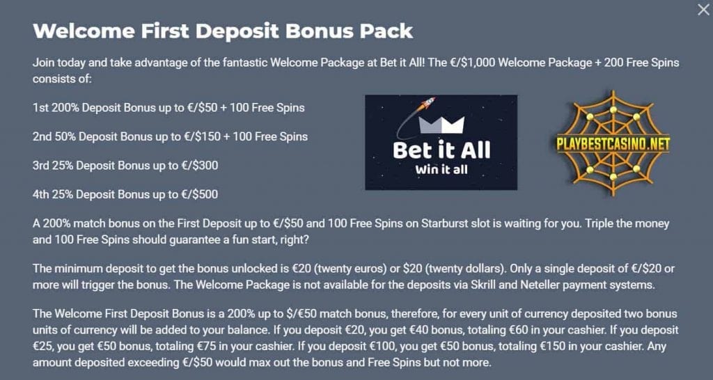 Betitall bonuses can be seen in this image.