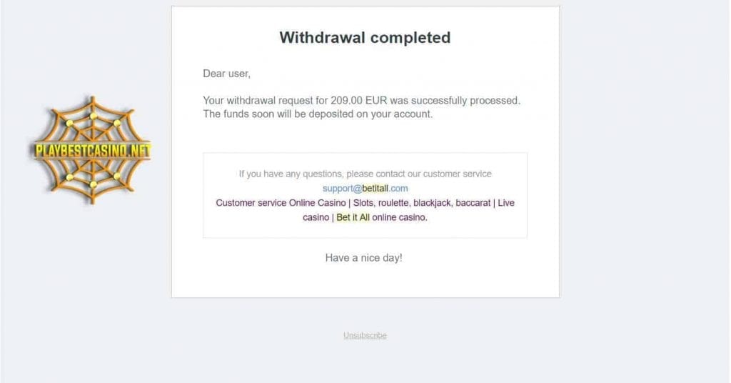 Betitall casino withdrawal can be seen in here.