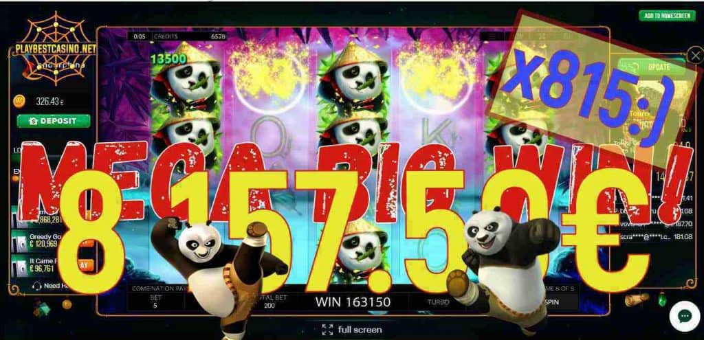 Little Panda from Endorphina casino slot a Big Win can be seen here.