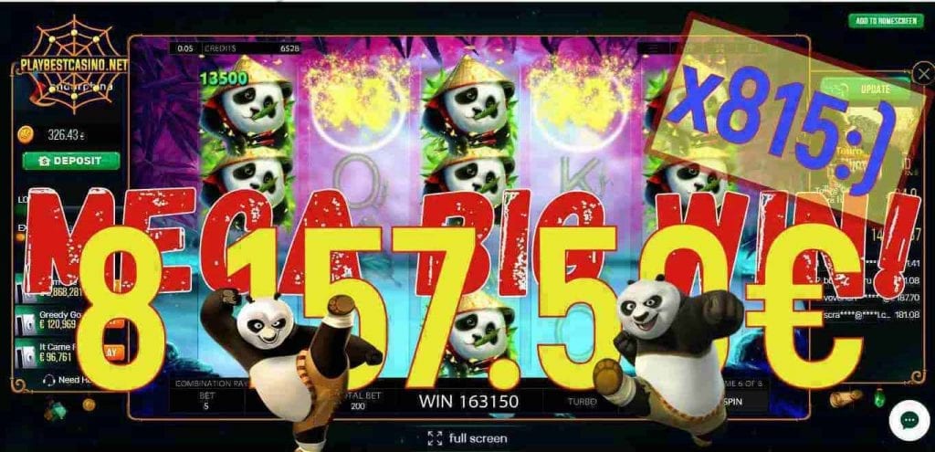 Little panda from Endorphina casino slot a Big Win can be seen here.
