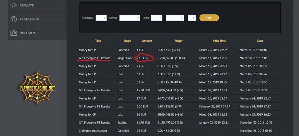 Golden Star Casino bonus can be seen in this image.