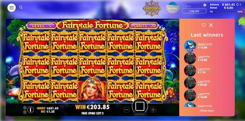 Большой Выигрыш в слоте Fairytale fortune от провайдера Pragmatic Play есть на фото.