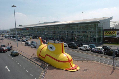 U casinò offline in l'aeroportu di Liverpool hè mostratu in questa foto.
