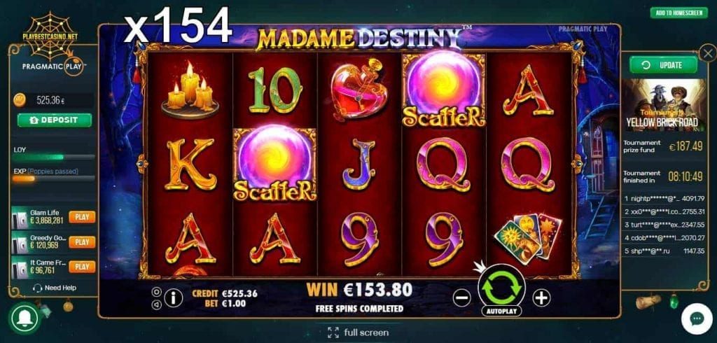 Игровой автомат Madame Destiny от провайдера Pragmatic Play представлен на данном снимке!
