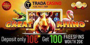 Trada Casino bonus can be seen in this photo.