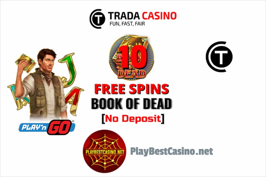 TRADA Casino (2024) - 10 Spins No Deposit Bonus + Review is in the photo.