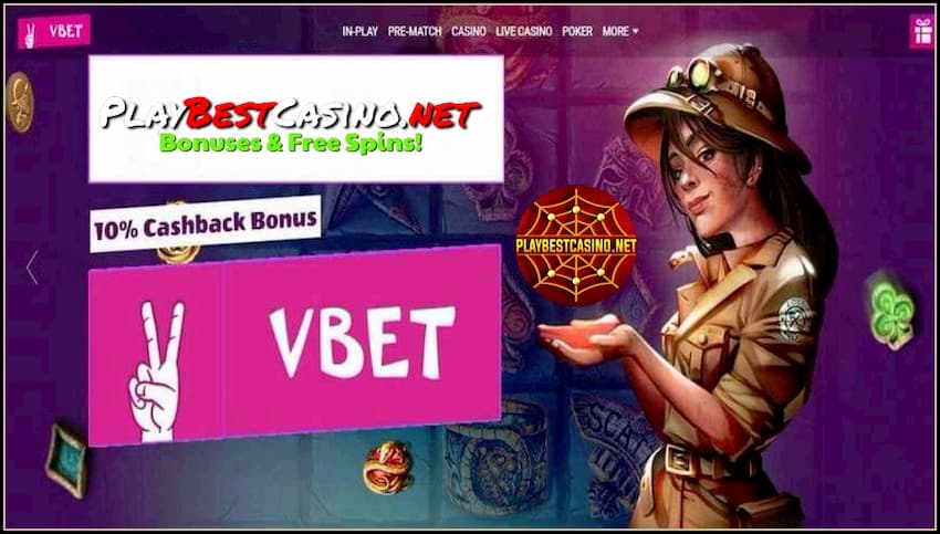 VBet Casino, Betting, Poker, Review 2024 and Bonus are in the photo.