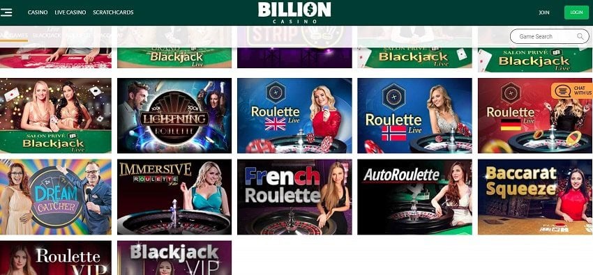 Live BILLION CASINO can be seen on this image. Живое казино представлено на этом снимке для блога о казино playbestcasino.net
