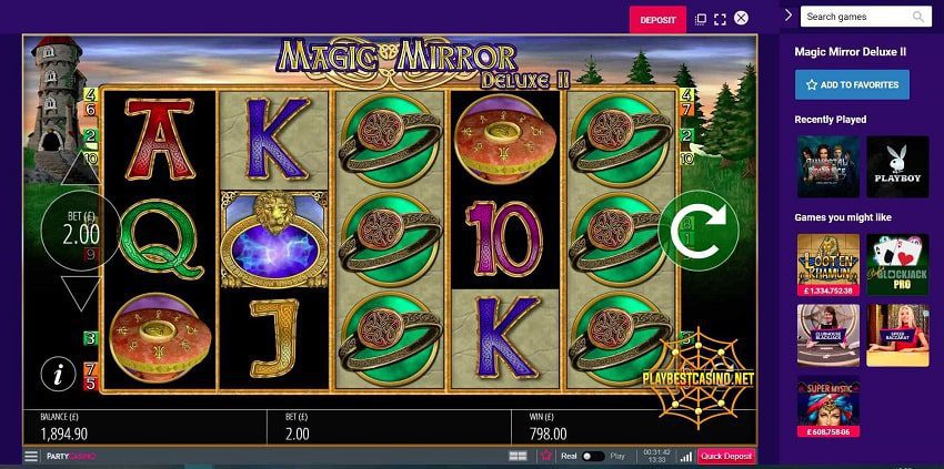 Slot Magic Mirror Deluxe II și multiplicator de câștig x399 în fotografie.