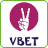 logotipo Vbet para apostas em esportes e e-sports em formato png para PlayBestCasino.net na figura.