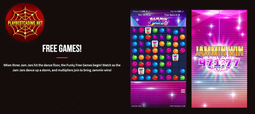 La màquina escurabutxaques Jammin' Jars del proveïdor Push Gaming visible a la imatge!