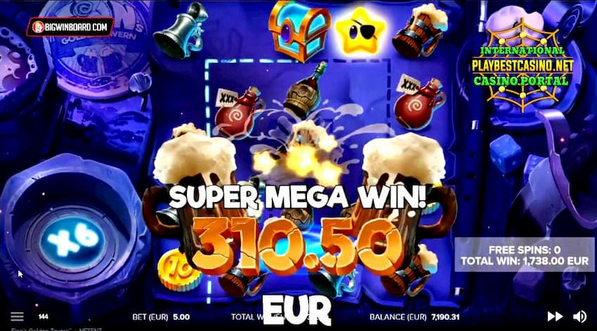 Большой выигрыш в игровом автомате Finn and the Swirly Spin в онлайн казино представлен на фото.