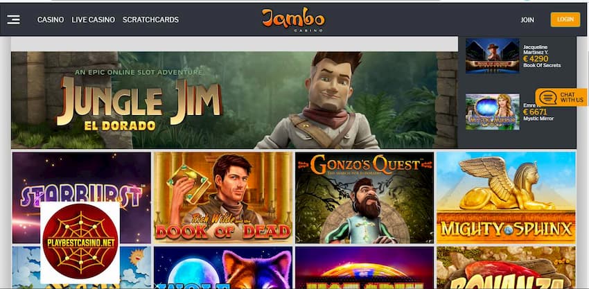 Iyo slots uye Vanopa ve Jambo online kasinos ari mumufananidzo uyu.