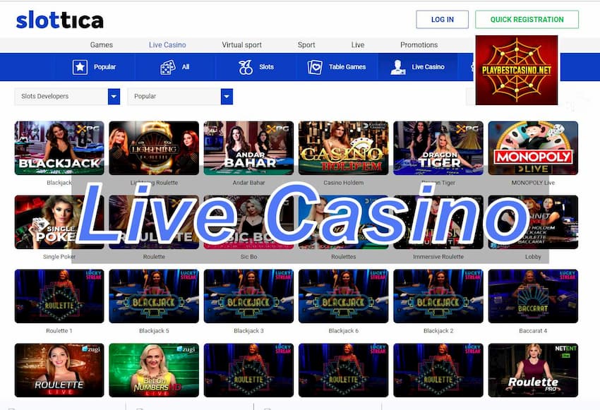 Casino en directo Slottica co provedor Novomatic pódese ver nesta imaxe.