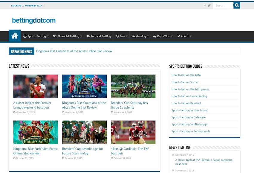 Det bedste domæne til sport og eSports-væddemål, Betting.com, er synligt på billedet.