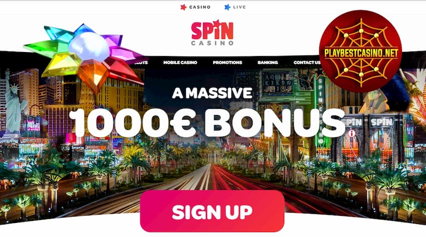 Бонус €1000 для игроков Spin Sports представлен на фото.