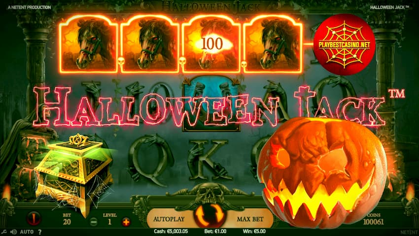 Suosittu Halloween-jack-kolikkopeli kasinon tarjoajalta Netent esitelty kuvassa.