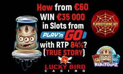 Jak od 60 € Wygraj 35 000 € w automatach od Play'n Go (RTP 84%) (1) jest na zdjęciu.