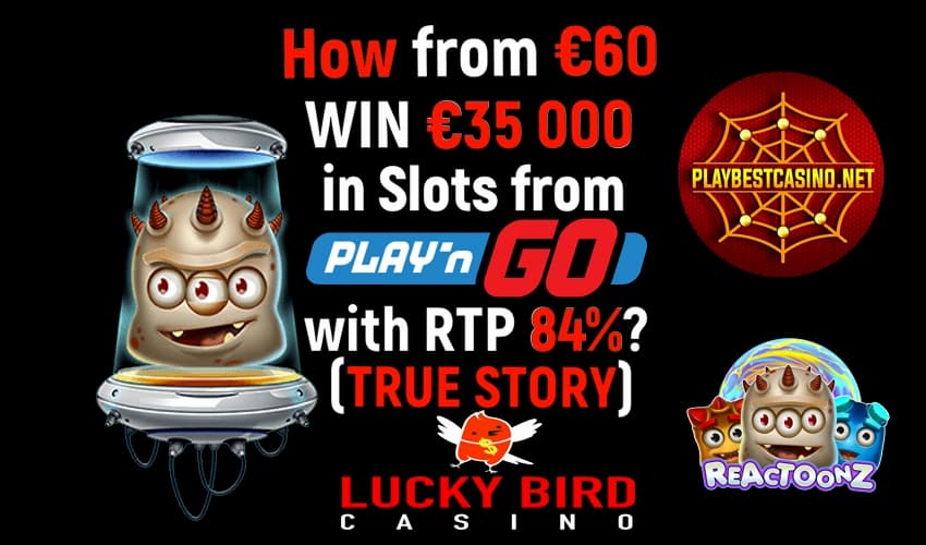Winning €35 in Slots from Play'n Go is in the picture.