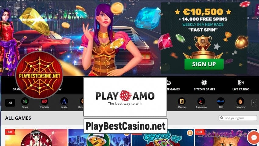 Hilbijartina mezin a makîneyên otomatê û pêşkêşkeran di online casino de Playamo 2024 di wêneyê de ye.