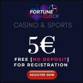 FORTUNE CLOCK CASINO 5 EURO Bónus PLAYBESTCASINO.NET er á ljósmynd.