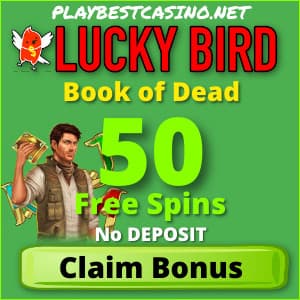 Lucky Bird Casino No Deposit Free Spins Bonus for PlayBestCasino.net is on photo.