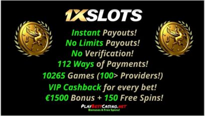 1XSLOTS Casino All bonusees and offers are on photo.