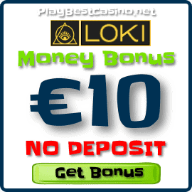 Loki Casino 10 Euro Money Bonus for Registration is on photo.