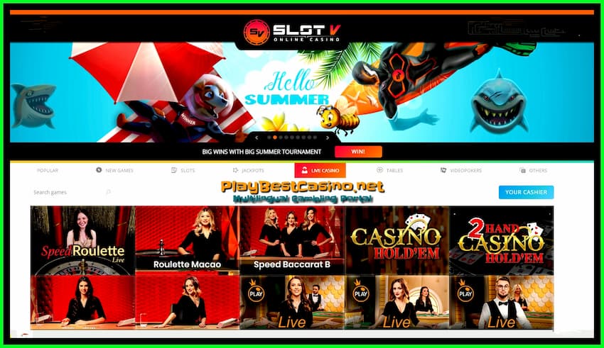 Live Casino Slot V is on photo.