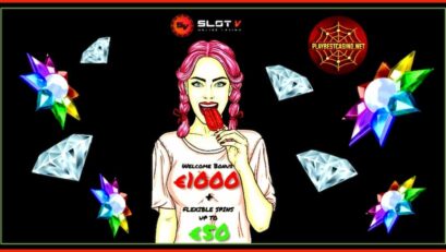 Slot V Casino (2020) Official Review and € 1000 Bonus is on the photo.