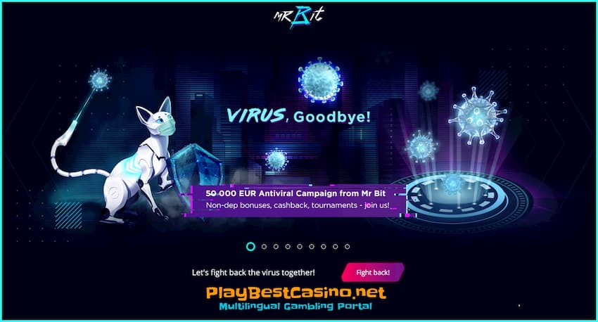 Virus (covid-19) goodbuy special offer in MrBit Casino is on photo.