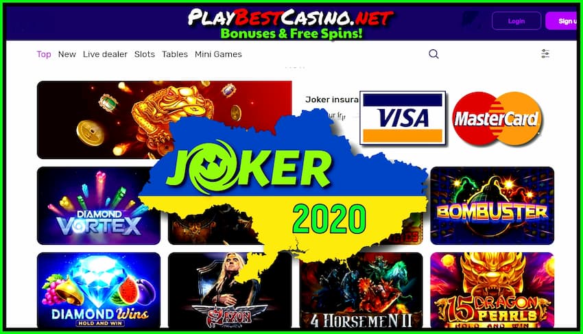 Innealan slot agus solaraichean casino Joker (UA) air an sealltainn san dealbh.