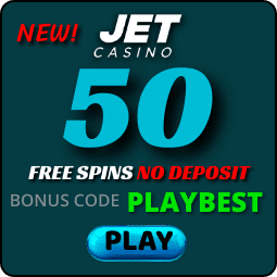 50 Бесплатных Вращений за регистрацию в Jet казино есть на фото.