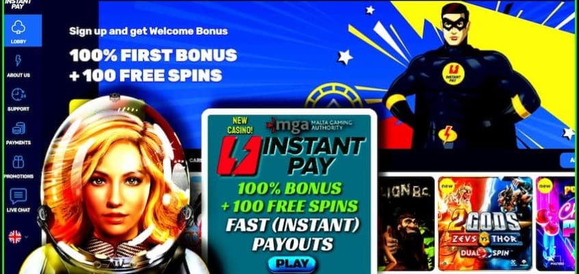 InstantPay Casino (2020): Моментальные Выплаты, Обзор и Бонус есть на фото.