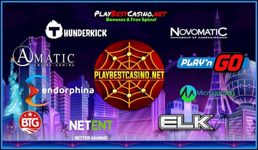 Labākie spēļu automātu nodrošinātāji portālā PlayBestCasino.net tur ir foto.