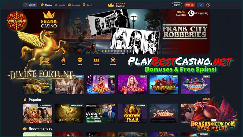 Азартные игры и игровые автоматы на портале Франк Казино видны на фото.