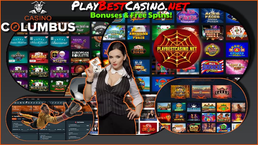 A variedade de jogos na página do cassino online Columbus é mostrada na foto.