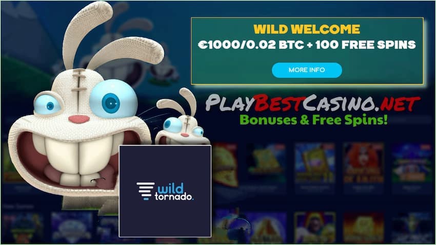 Обзор Казино Wild Tornado (2023) и Бонус €1000 + 100 бесплатных вращений есть на фото.