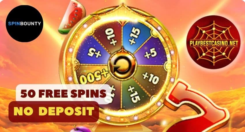 Читай обзор казино Spinbounty и получи 50 вращений без депозита на фото.