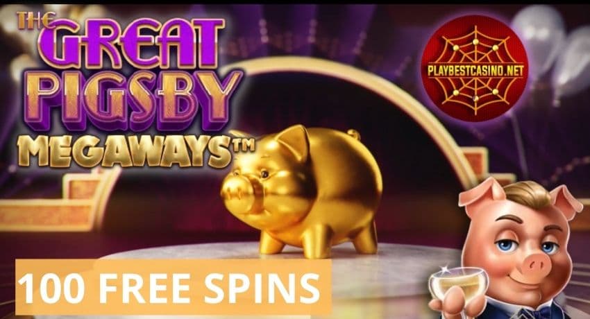 Слот The Great Pigsby от Relax Gaming, доступный в казино VAVADA со 100 бесплатными вращениями для новых игроков на фото.