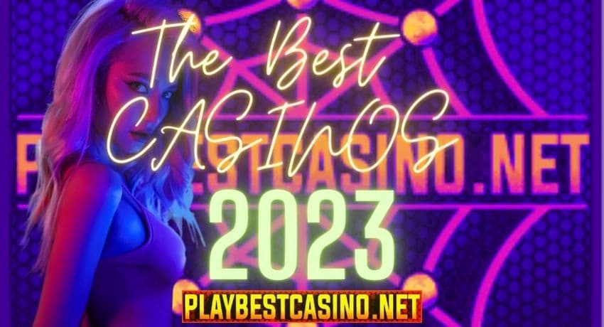 Y casinos gorau yn 2023 ar y wefan playbestcasino.net yn cael eu dangos yn y llun.