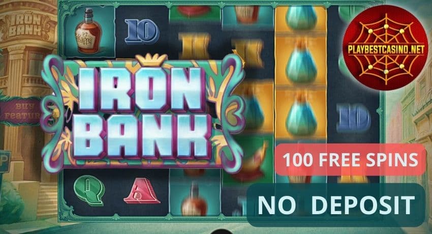 Зарегистрируйся в казино и получи бонус в игре Iron Bank в лучших казино 2023 года на фото.