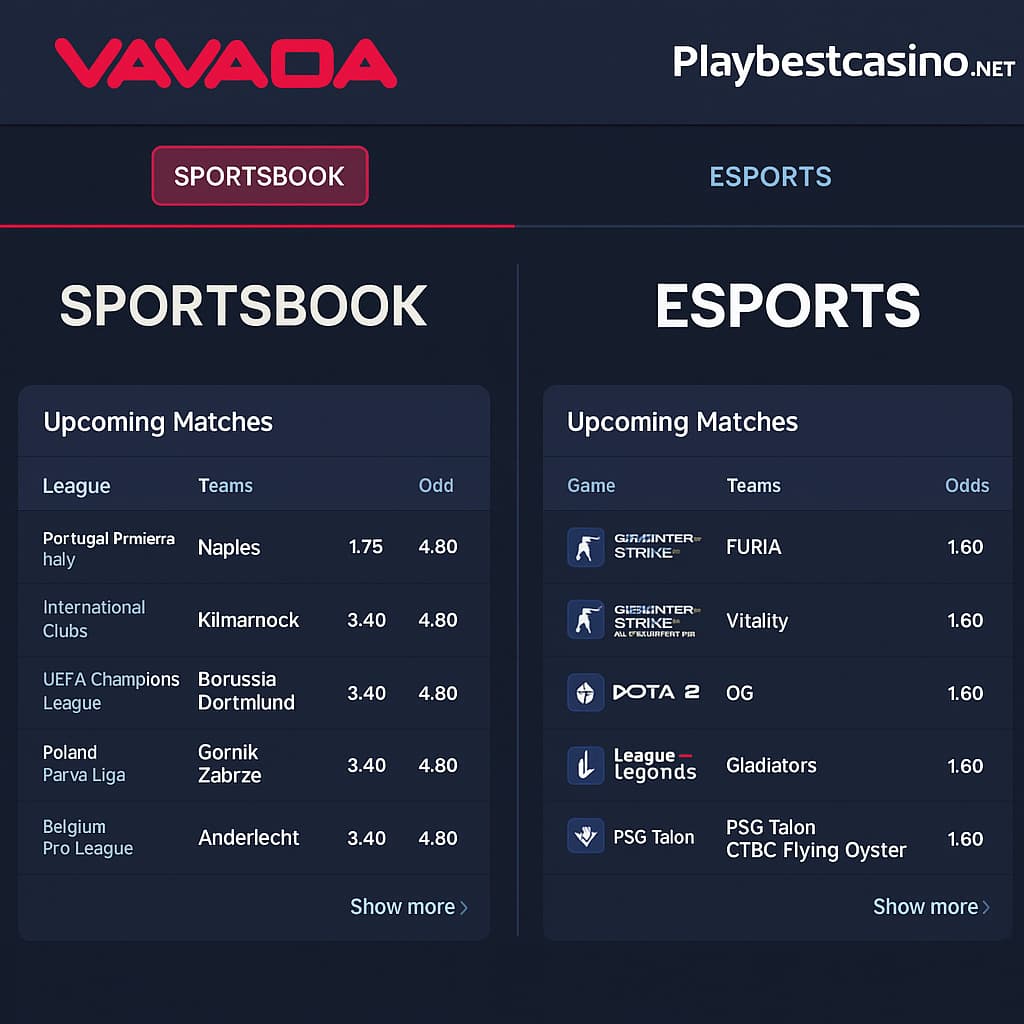 Vavada Casino promo banner – Free tournaments with 0 entry fee and real-money prize pool.